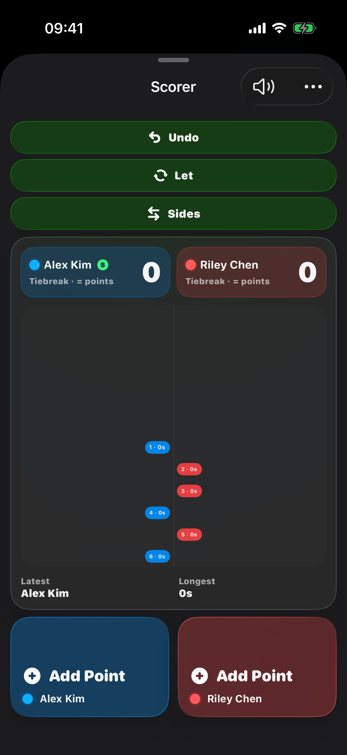 Flick live scoring on iPhone